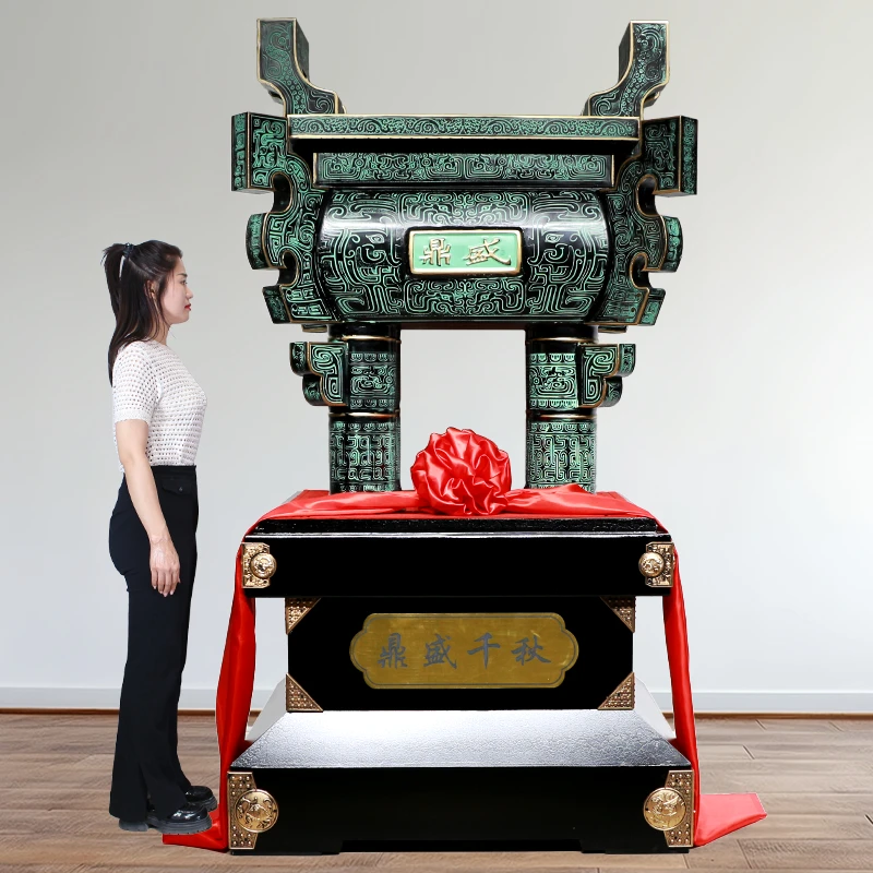 鼎摆件纯铜鼎盛千秋青铜落地工艺品办公室装饰公司开业乔迁送礼品