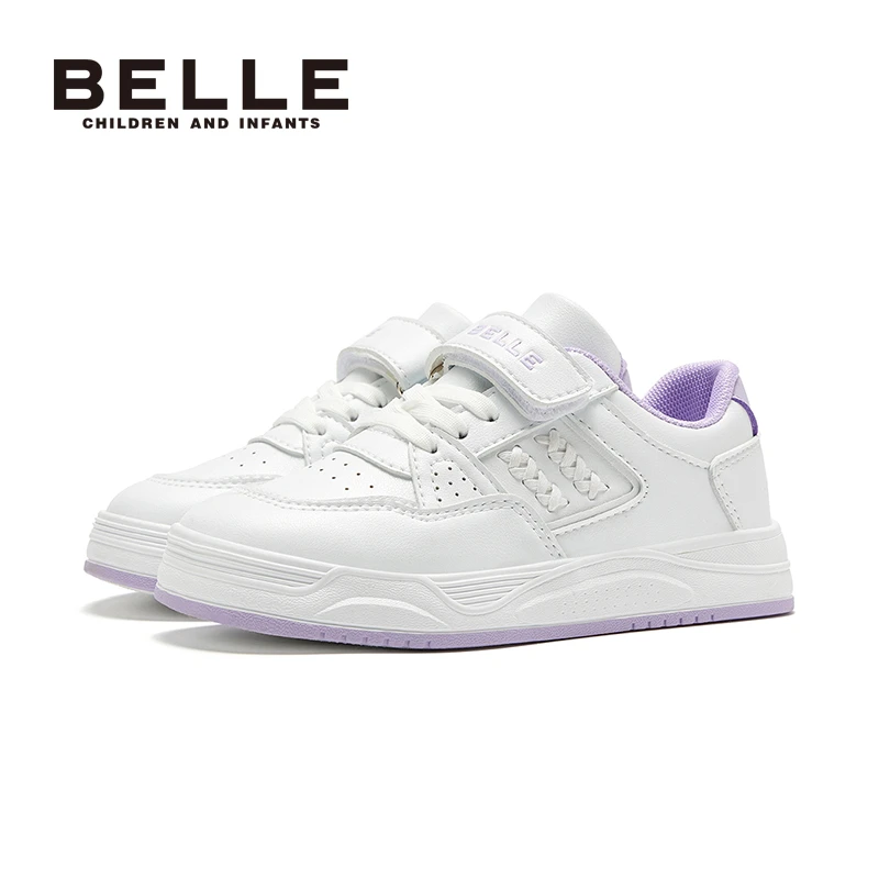 Belle/百丽儿童春秋女童白色男童蓝色红色紫色宝宝软底板鞋BL3103