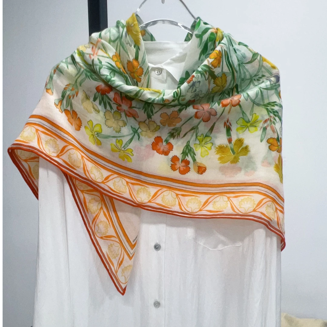 【暗香疏影】羊绒精卷边95+135女士时尚百搭戒指绒围巾披肩