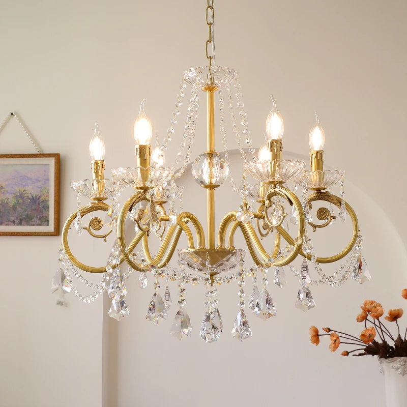 法式复古水晶客厅吊灯美式卧室餐厅吊灯轻奢家用创意简约大气别墅