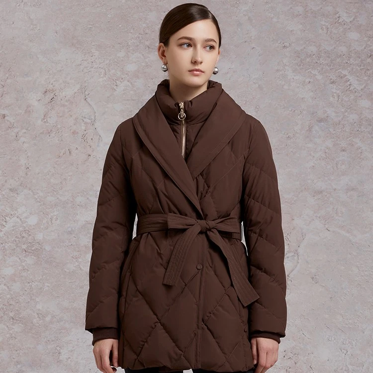 【保暖羽绒服】圣可尼气质收腰假两件90白鹅绒 S105206MG