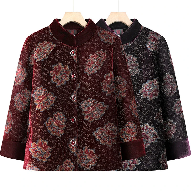 老年人冬装女棉衣奶奶装冬季棉服老太太洋气妈妈加绒加厚棉袄外套