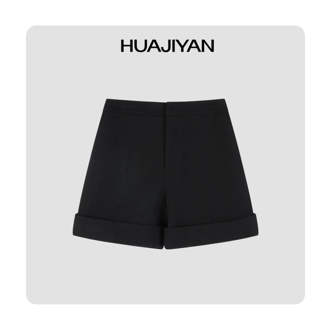 华吉言HUAJIYAN 【安妮裤】百搭羊毛毛呢短裤