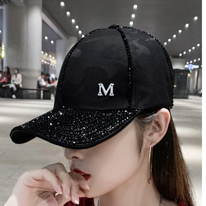 帽子女韩版潮牌百搭鸭舌帽春秋冬新款钻时尚休闲ins遮阳帽棒球帽