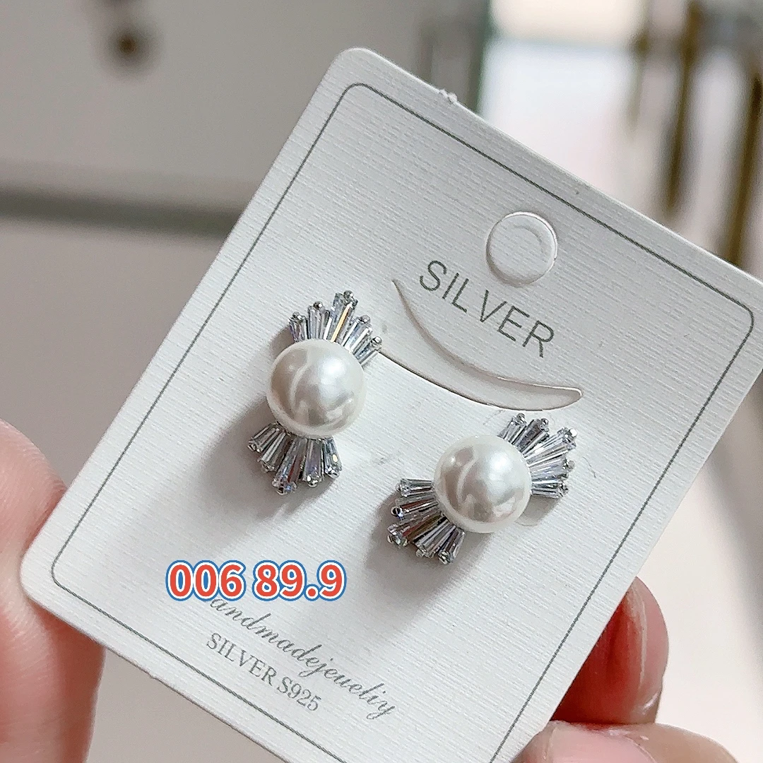 925银仿珍珠耳饰 纯银耳钉时尚个性简约气质个性可爱耳饰耳环精致