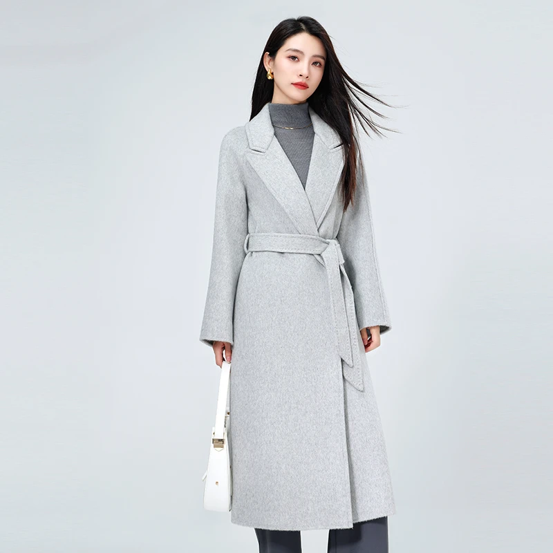 大衣高级感灰色气质显瘦宽松中长款遮肉秋冬长款毛呢网红88239