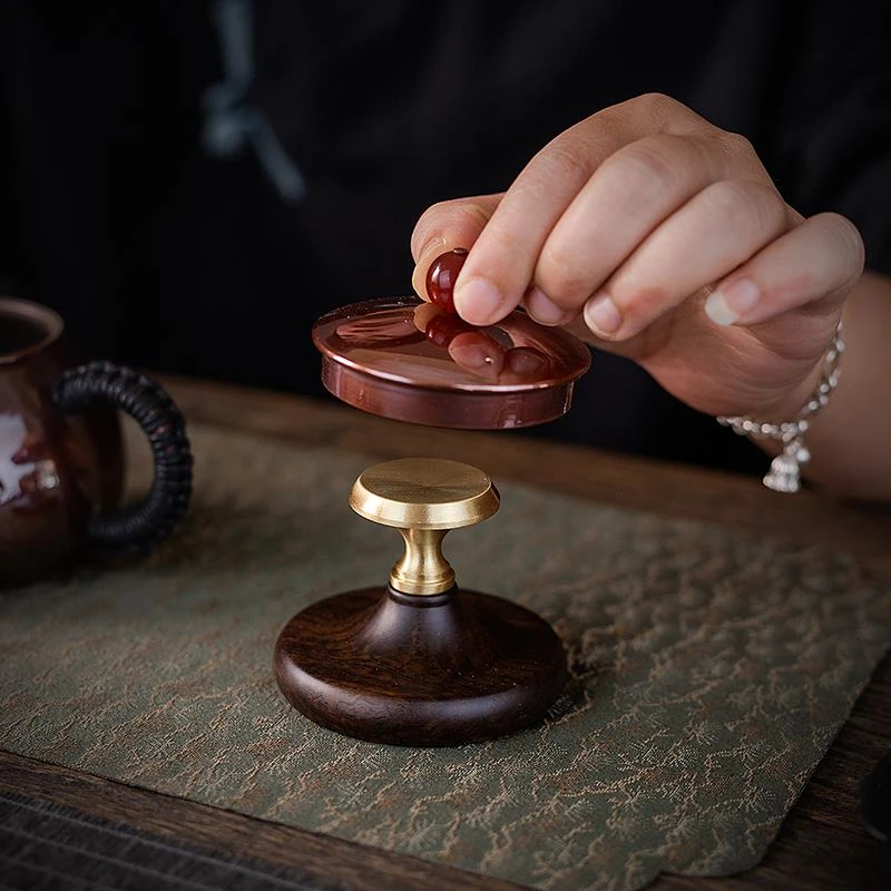 黑檀木盖置盖托凉壶架紫砂茶壶盖碗托架家用功夫茶具配件茶道零配