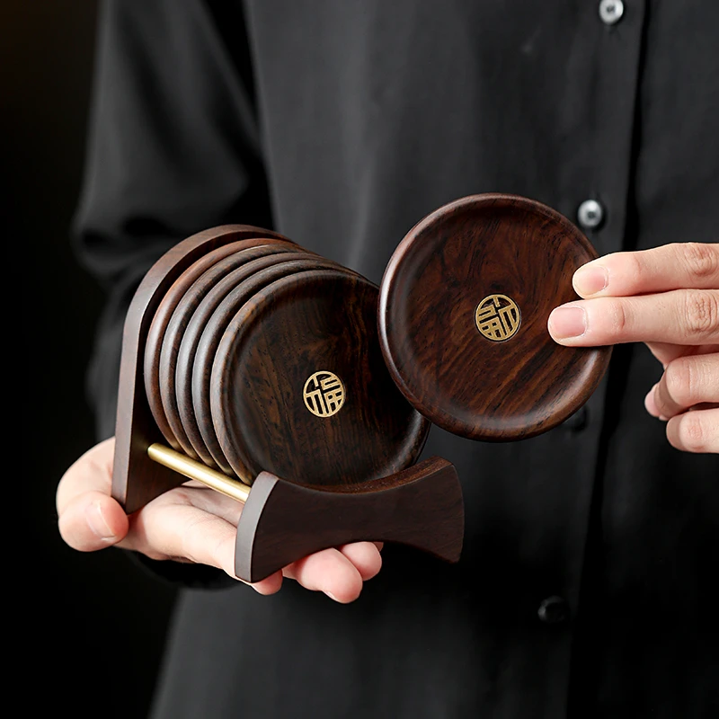 实木茶杯垫防烫茶杯托办公室隔热垫茶道杯垫高档功夫茶具配件茶碟