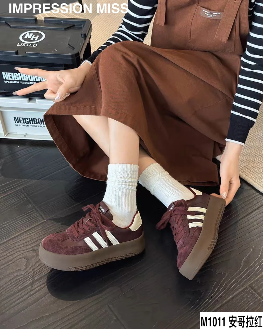 （M1011）时尚百搭松糕厚底ins风休闲德训鞋