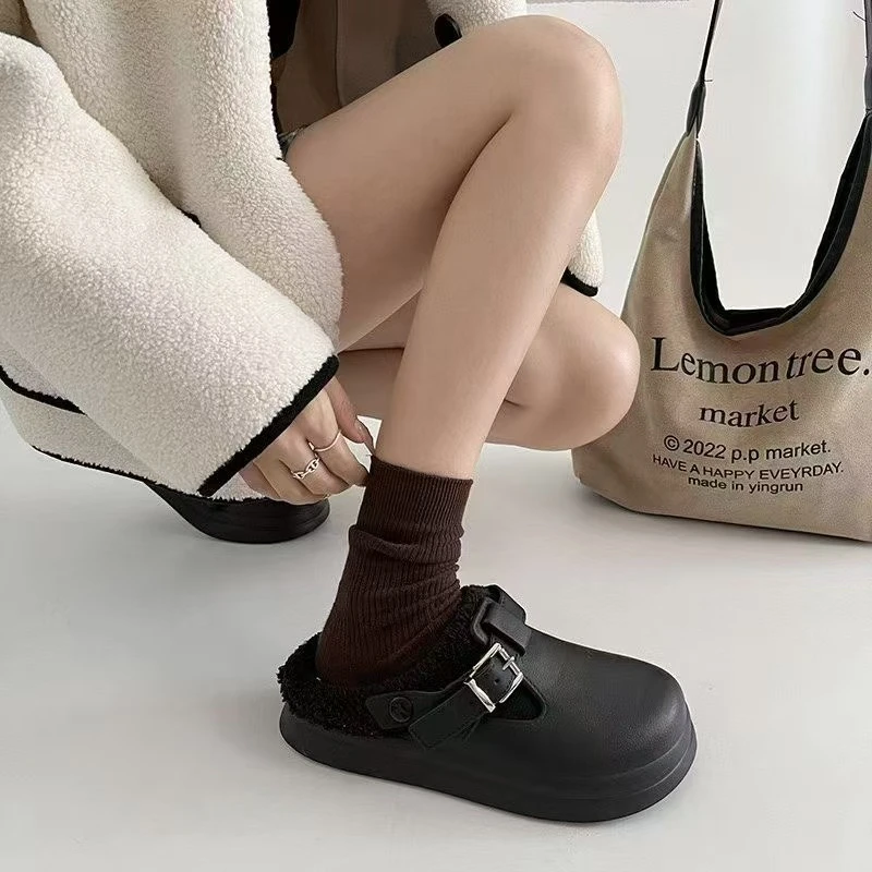 （001）边扣拖防水拖居家包头半棉拖鞋（36-41码