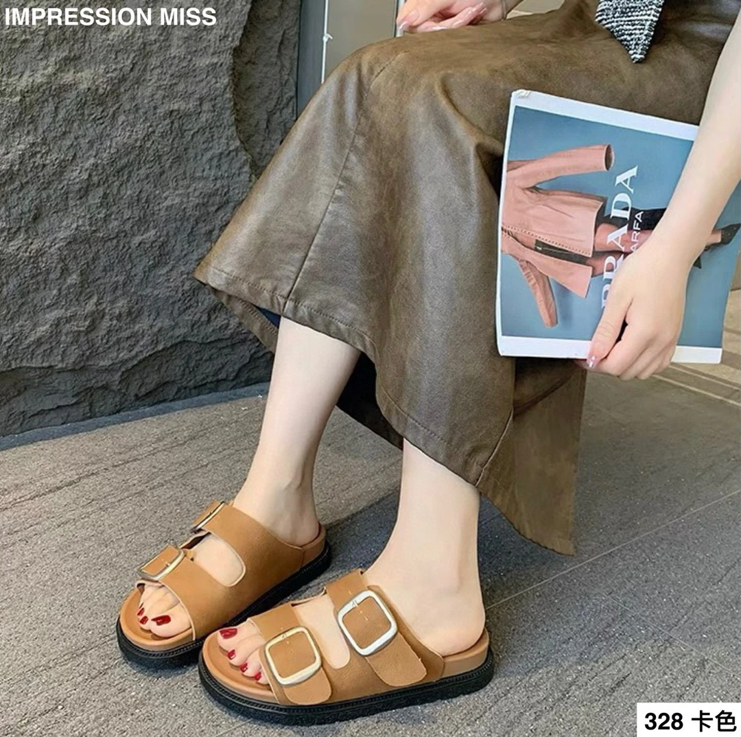 （328）时尚百搭厚底一字拖鞋
