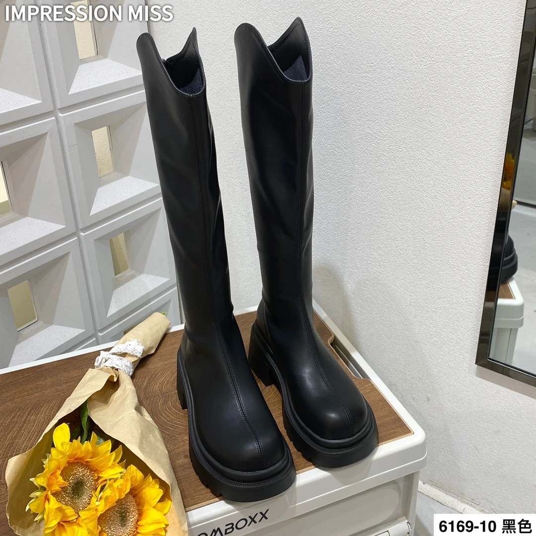 （6169-10）时尚百搭高筒靴长靴长筒靴