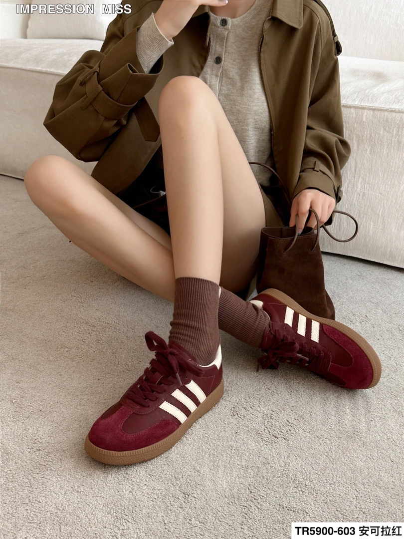 （TR5900-603）德训鞋软底百搭小白鞋ins风休闲鞋板鞋韩版2公分真