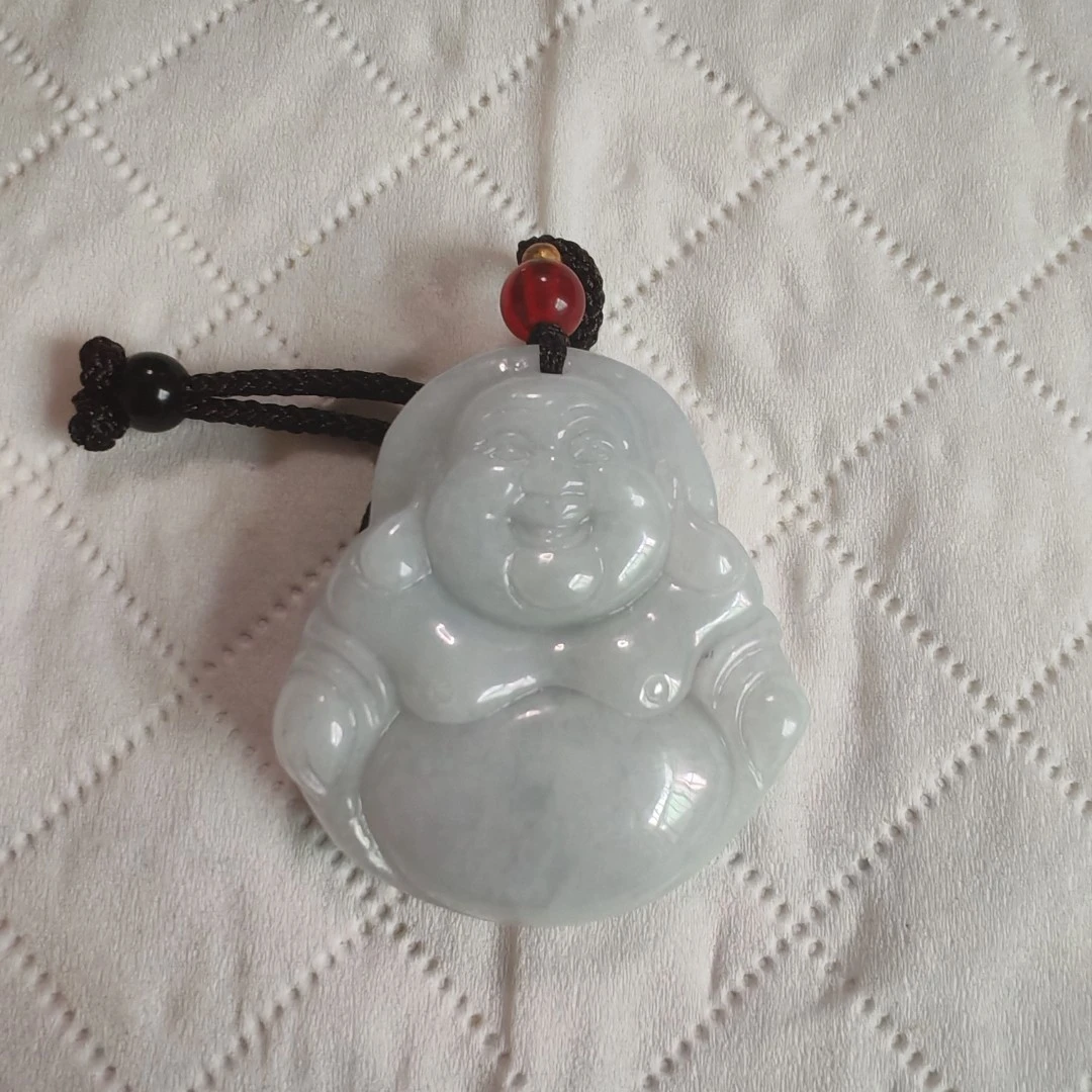 精选天然翡翠佛公项坠