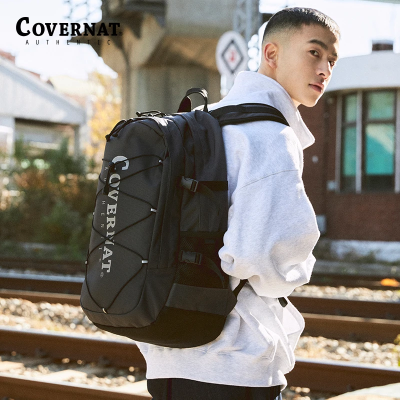 COVERNAT情侣包男女大容量33L年抽绳设计反光logo背包CO0000BP02