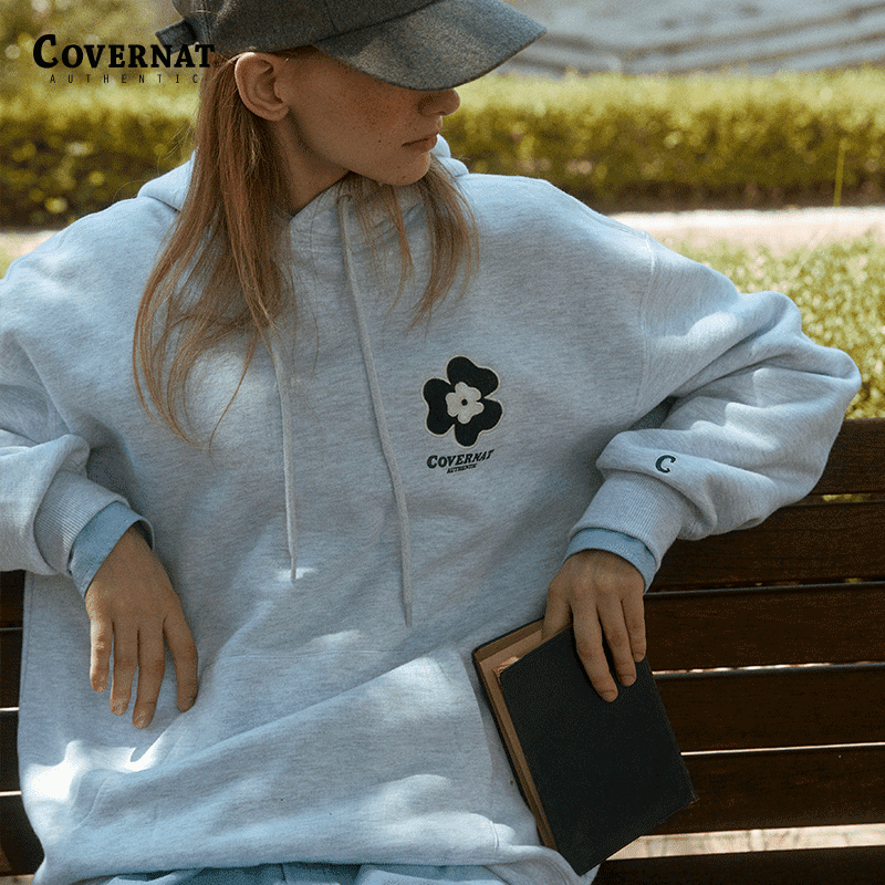COVERNAT加绒百搭卫衣男女秋季小三叶连帽上衣休闲时尚2203HD08