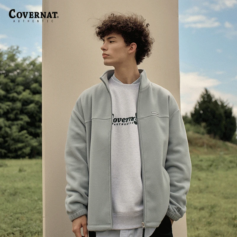 COVERNAT情侣秋冬新款简约百搭摇粒绒开衫外套拉链上衣CO2203JKF1