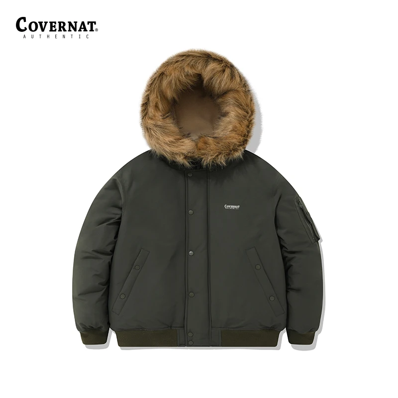 COVERNAT短款羽绒服冬季男女简约时尚可拆卸毛领外套CO2204DP06