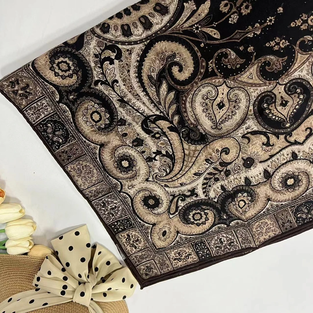 90丝毛方巾-花开之恋 88cm丝巾