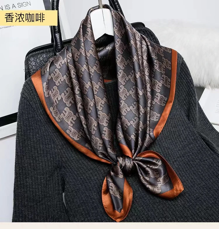 【70桑蚕丝缎面-巴奇特拉】65*65cm桑蚕丝方巾百搭大方轻奢优雅