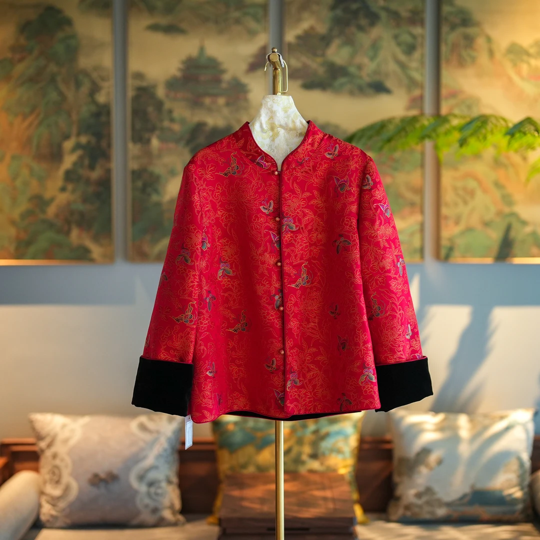 蓝大【凝天】桑蚕丝双面穿长袖外套7240