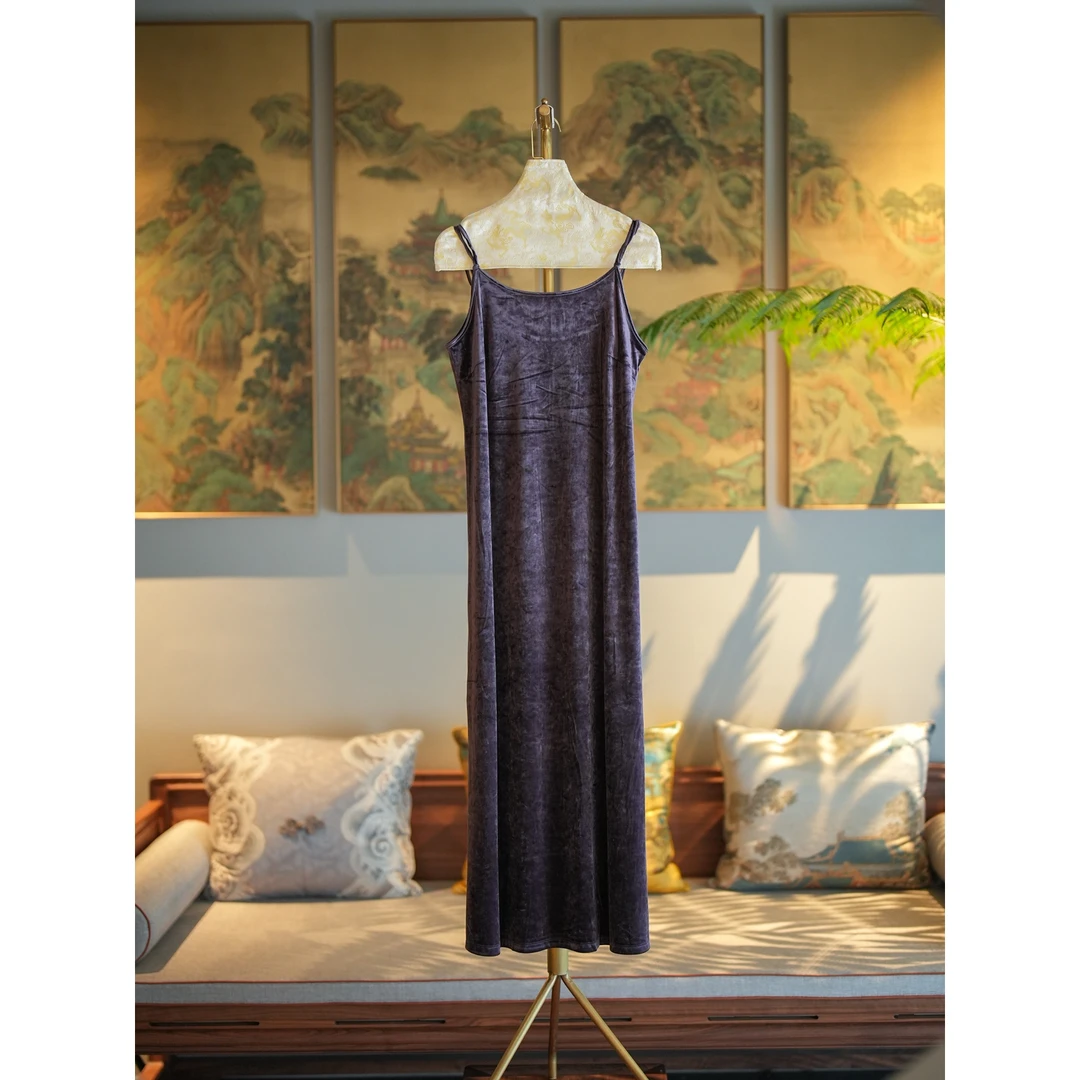 蓝大【梵境】新中式醋酸秋冬吊带裙6910/6974/6969/6976