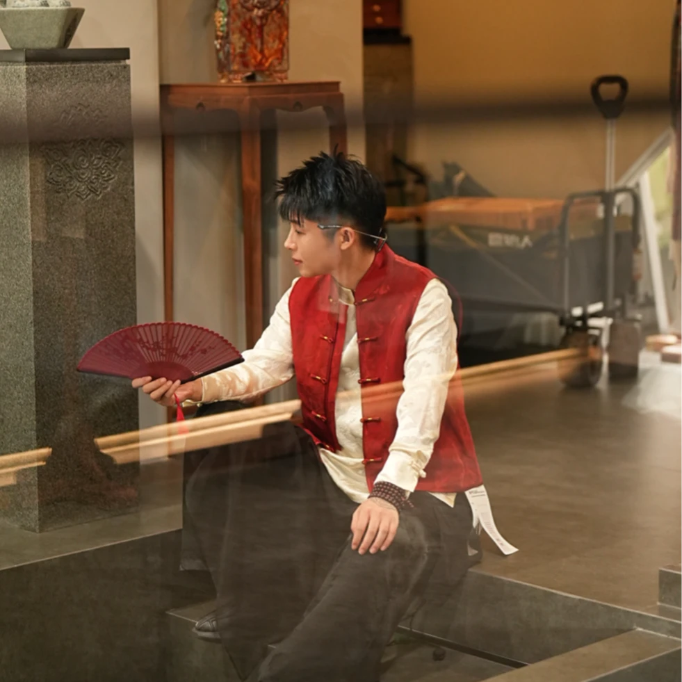 蓝大【初妍】桑蚕丝新中式马甲6577