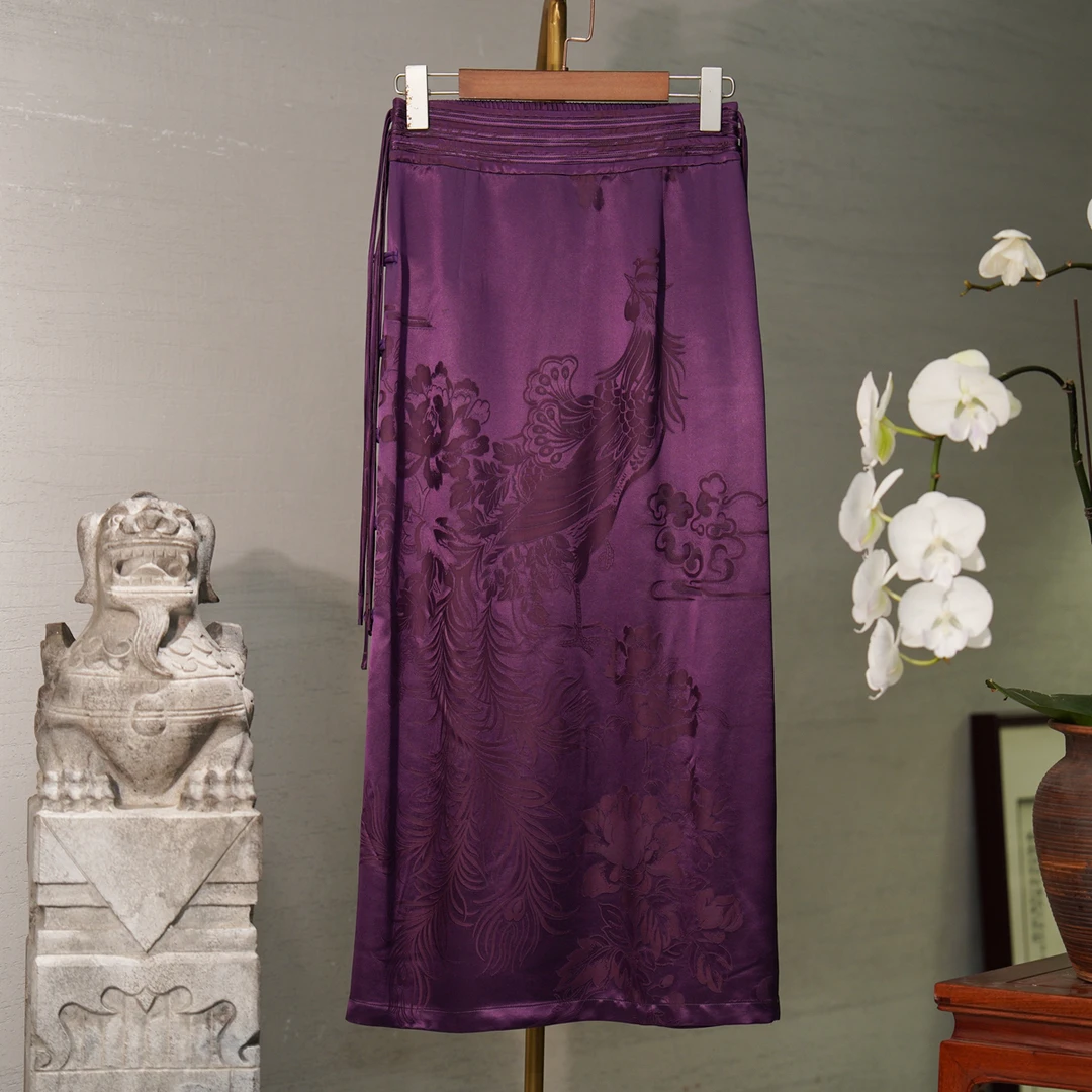 蓝大【紫云】桑蚕丝半身裙6191