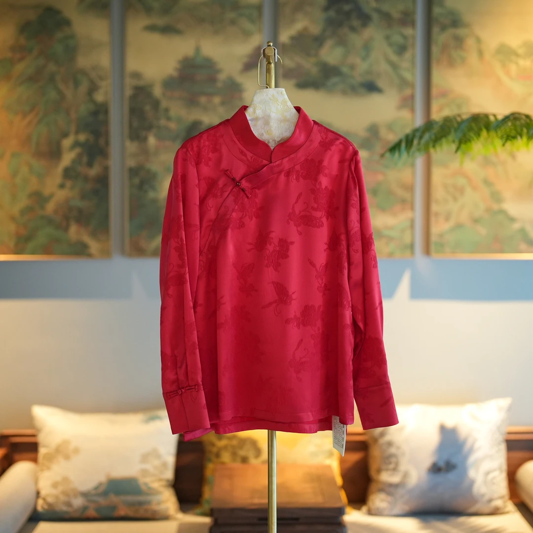 蓝大【璟瑜】桑蚕丝新中式长袖上衣7292