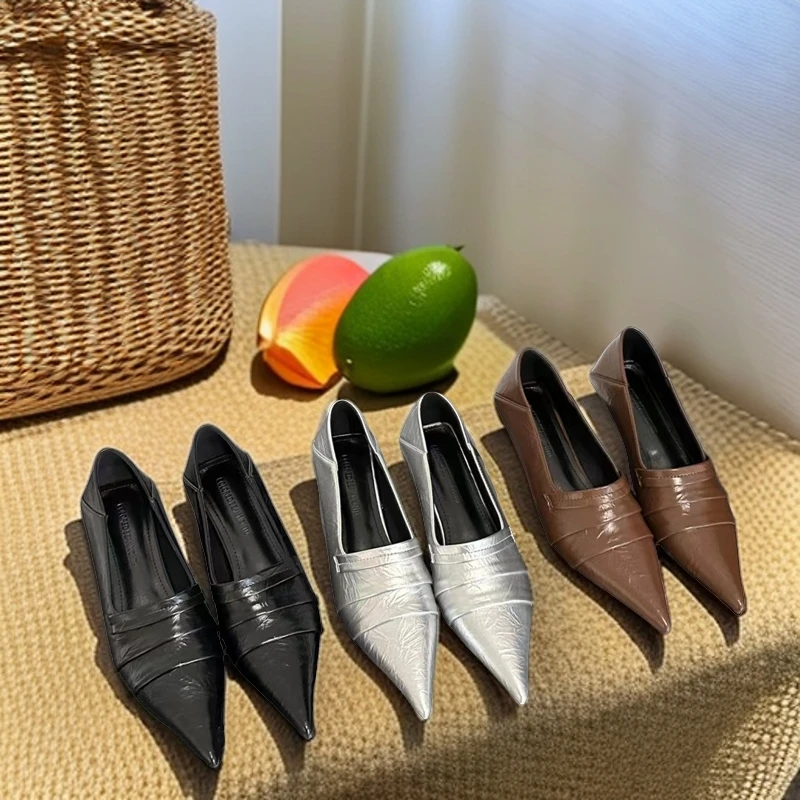 909-19新款气质百搭时尚尖头法式职业细跟春季简约女鞋单鞋跟鞋