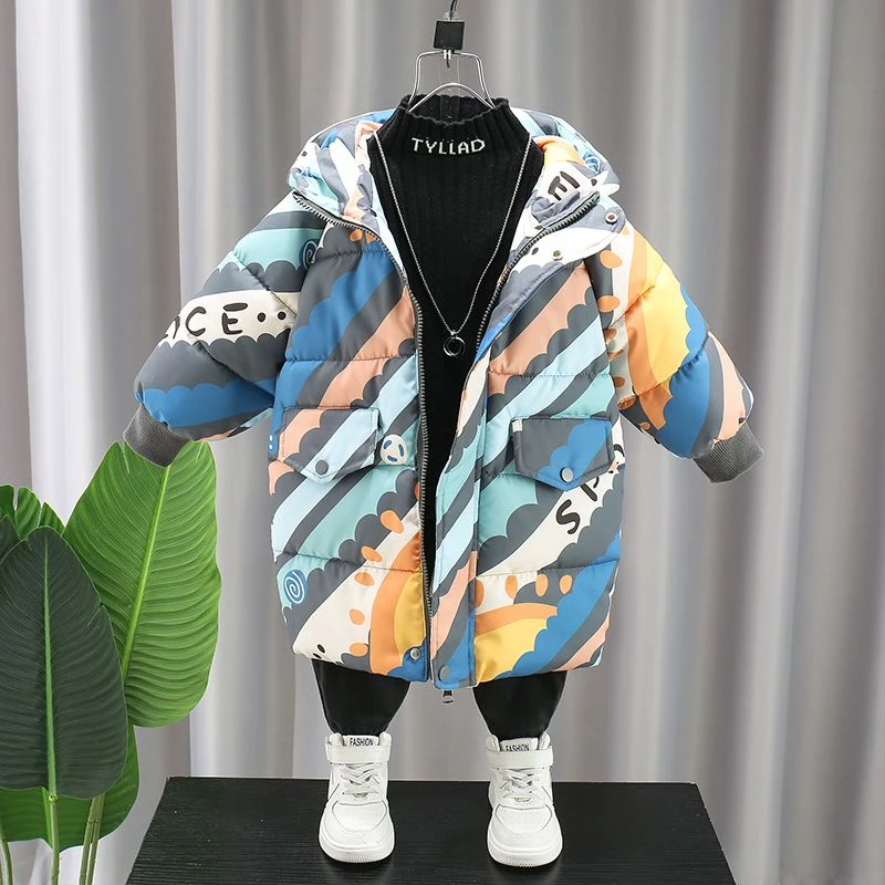 【小扬哥推荐】男童棉服中长款儿童冬季棉服洋气冬装加厚棉衣男宝