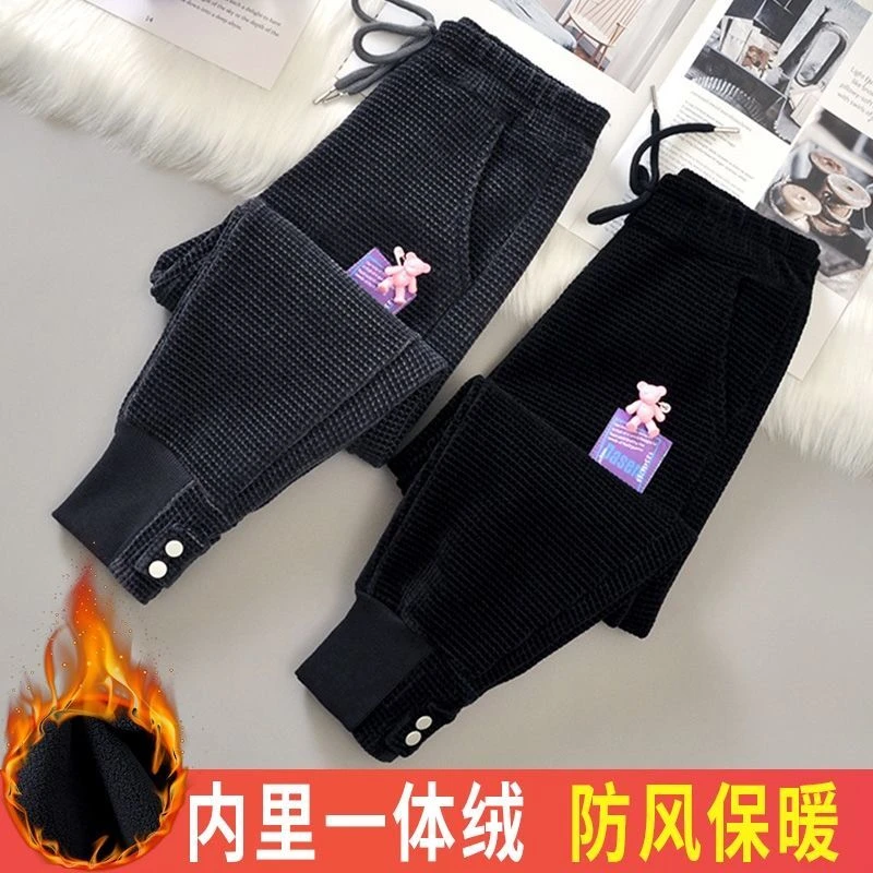 【冬季大促】女童加绒裤外穿一体绒秋冬季儿童中大童洋气宽松运动