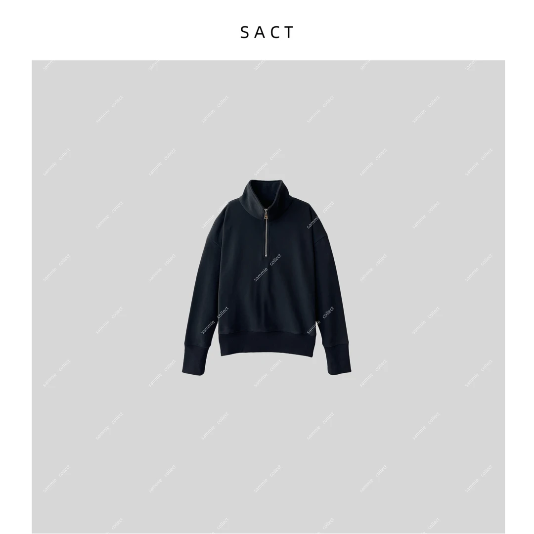 秋冬爆款时尚休闲半拉链立领卫衣女极简落肩百搭套头卫衣DB1570