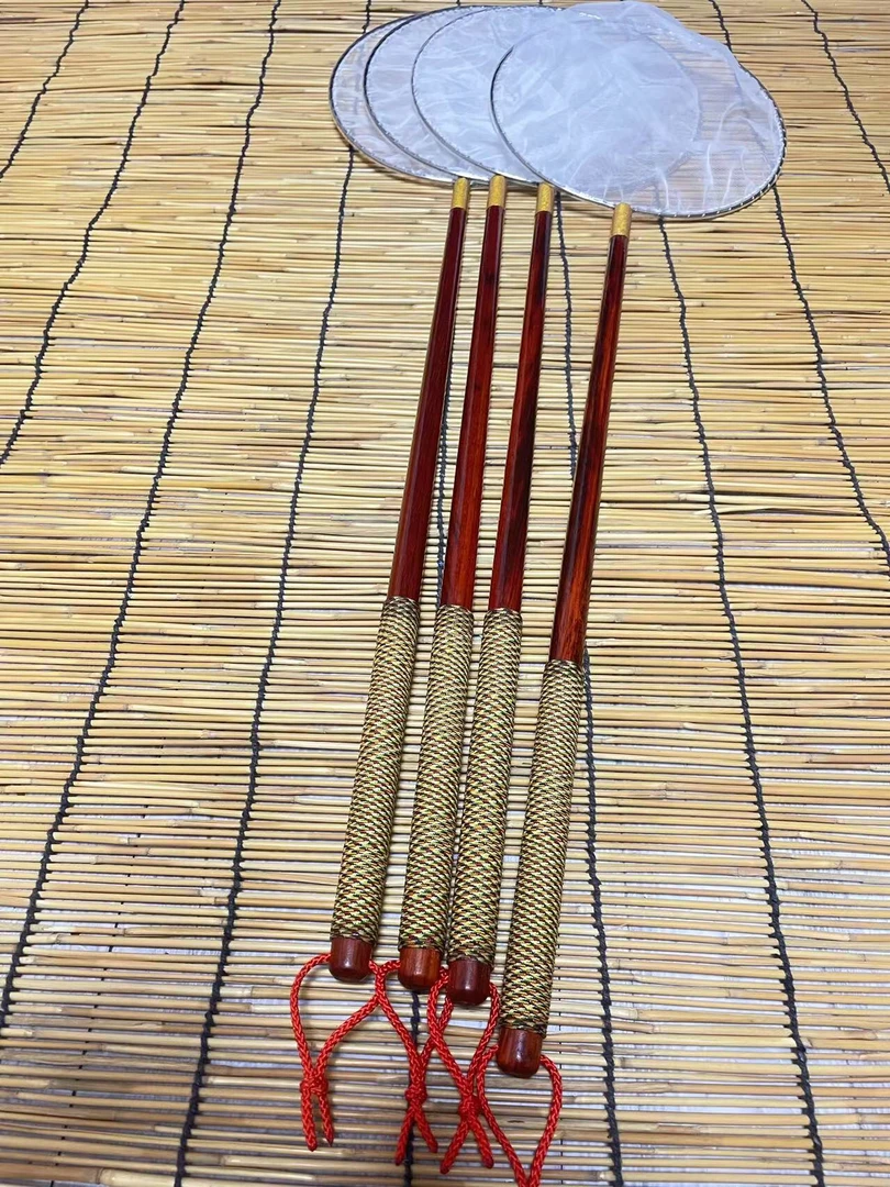 观赏鱼用手工捞网一个：材质红花梨 杆长度50厘米 网头直径20厘米