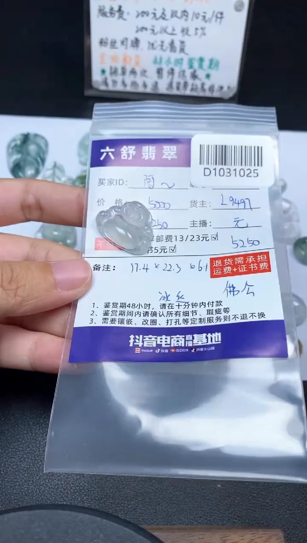 【闪购商品】翡翠吊坠(不含链)未镶嵌D1031025