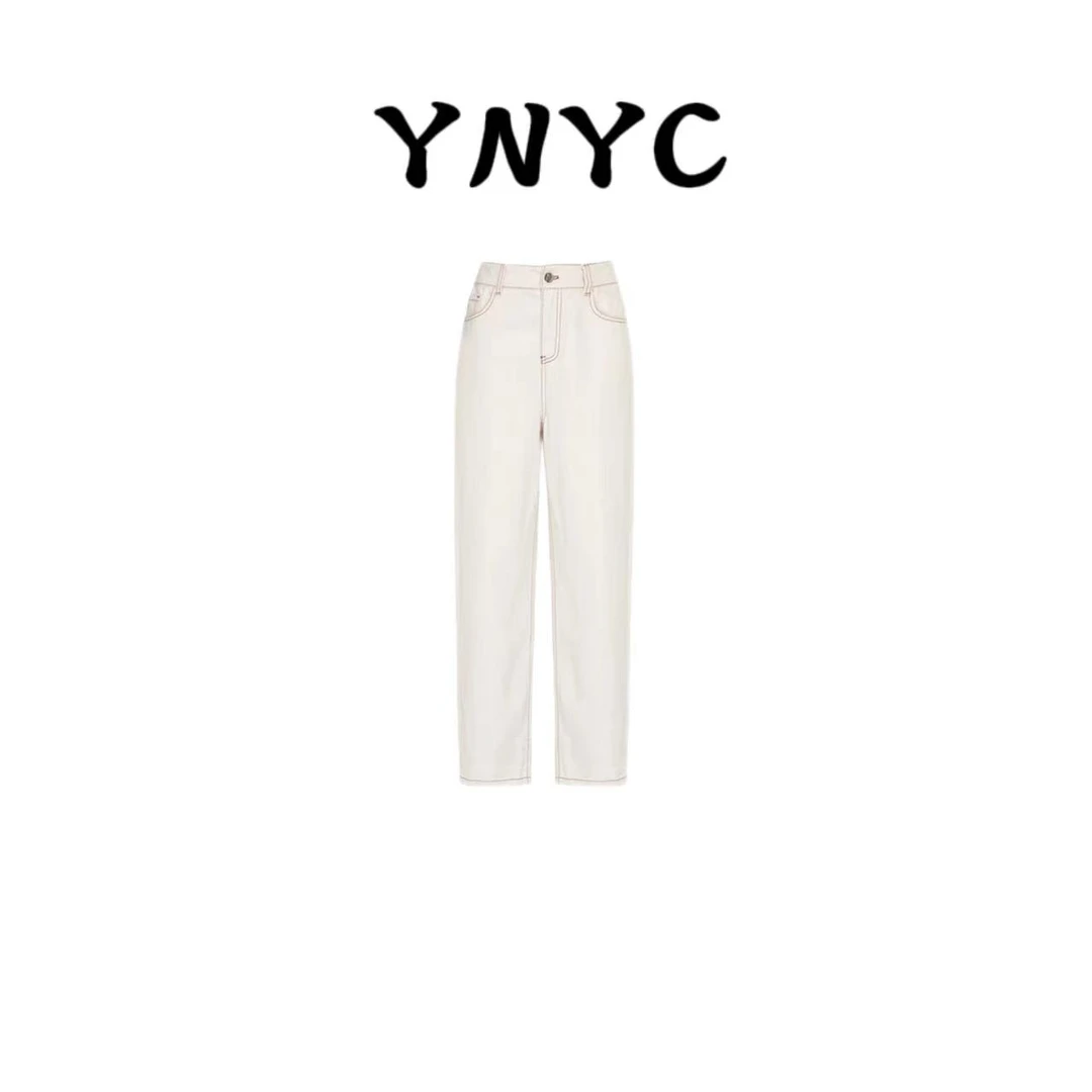 KATONGTU【白月光】秋季新款纯棉牛仔裤白色直筒休闲裤    CP737SF