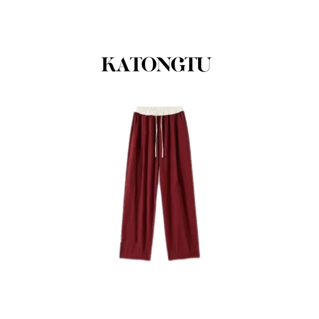 KATONGTU【清凉裤】春夏新款直筒阔腿宽松休闲长裤    SF391YN