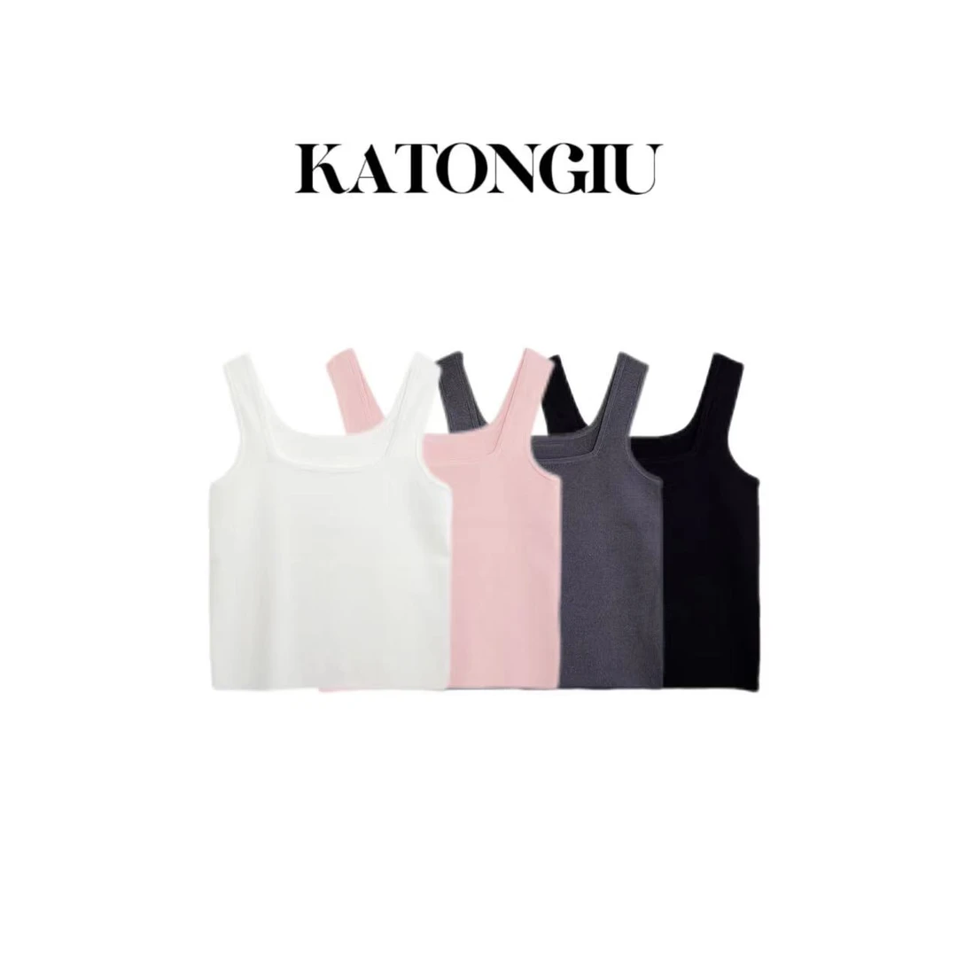 KATONGTU【方领背心】2024夏季新款时尚修身方领背心    SF5370YN