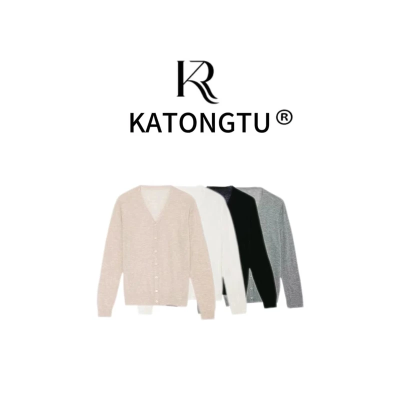 katongtu/卡通兔【织绒花】‘新款时尚百搭V领针织开衫   YN24121