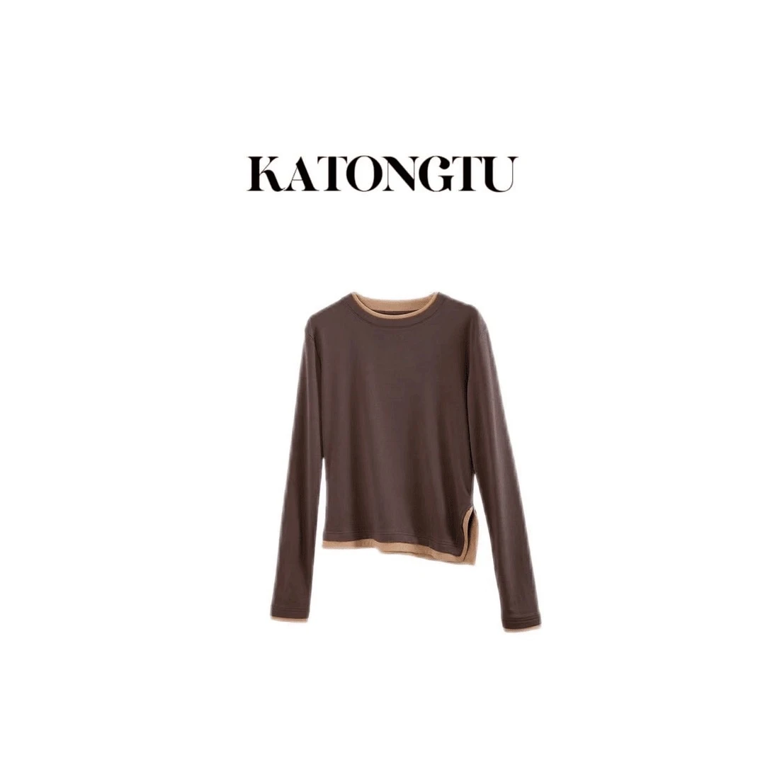 依诺_SFYN【假两件上衣】 时尚潮流百搭秋冬圆领打底衫 CP783SF