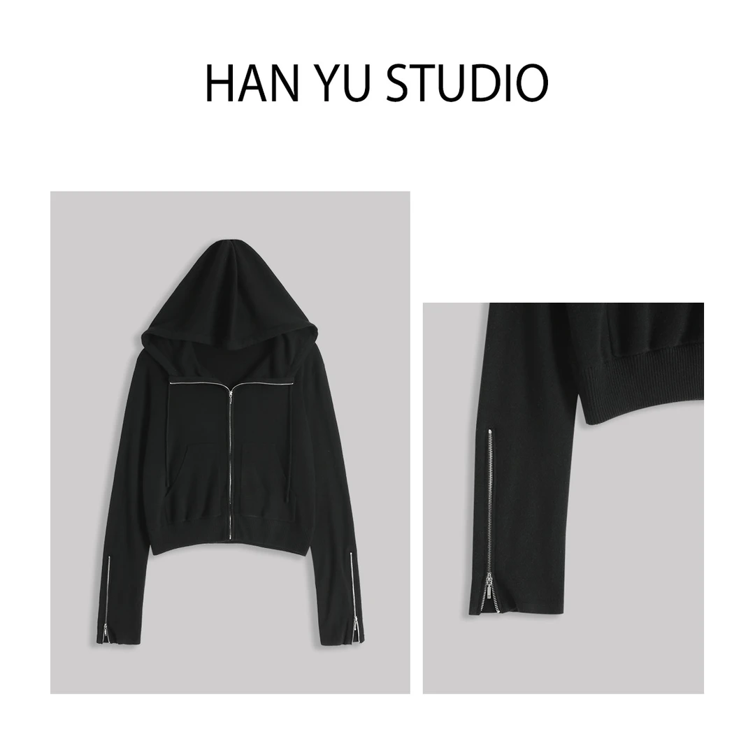HAN YU  设计款袖口链接针织开衫  2308A1200