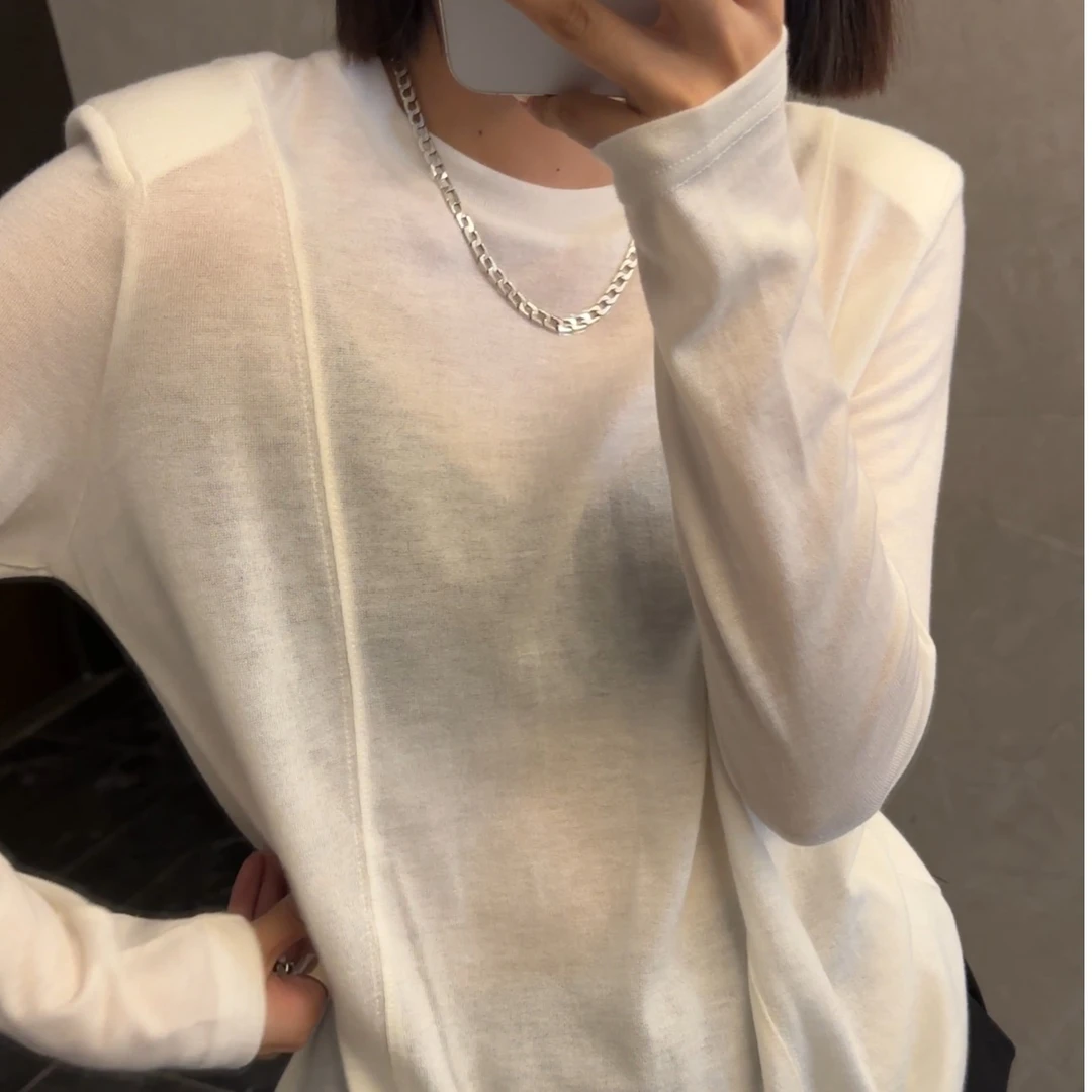 HAN YU  叠穿垫肩面膜上衣  2308A1201
