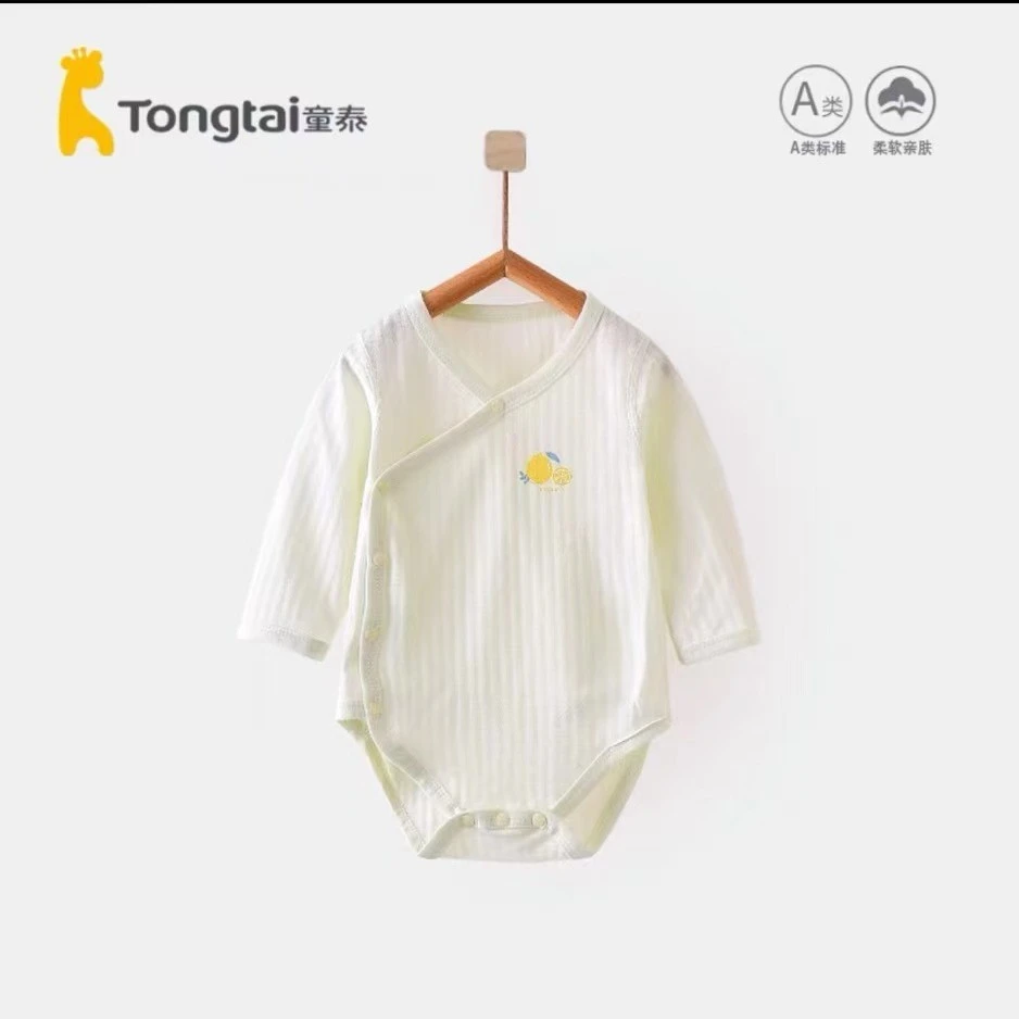 Tongtai/童泰婴儿男女宝宝夏季偏开包屁衣三角爬服连体衣22J0389