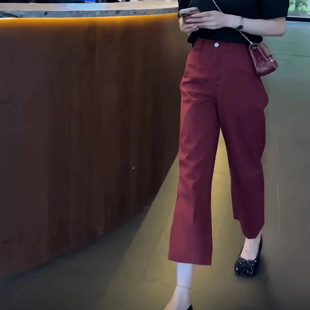 2024秋季新款时尚高腰显瘦牛仔裤女梨形百搭小个子窄版直筒九分裤