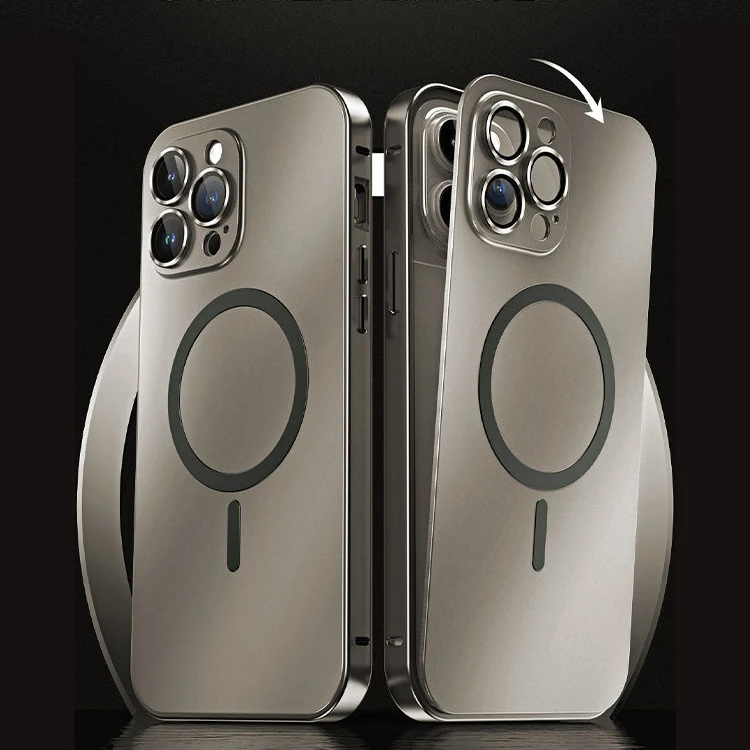 适用苹果16promax单面弹扣原机手机壳iPhone15全包简约磁吸保护套