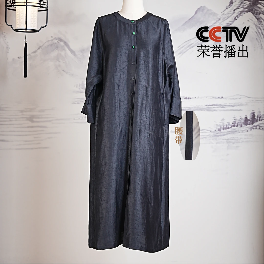 萧娘【瑾瑜】缎龟香云纱宽松桑蚕丝连衣裙中式中国风2032