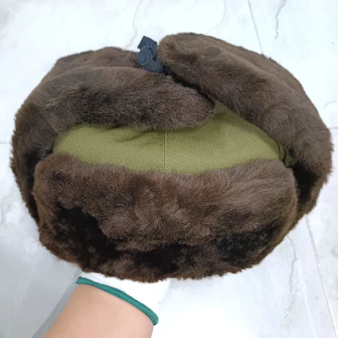 正品老货户外劳保路寒区皮帽子冬季雷锋帽防寒防风保暖羊毛带护鼻