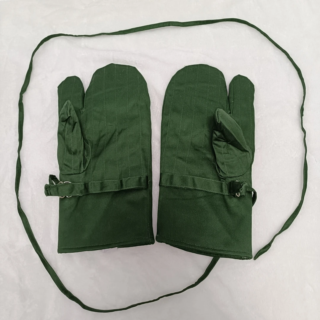 正品五三指羊毛手套正品老货皮毛一体户外加厚保暖冬季挂脖棉手套