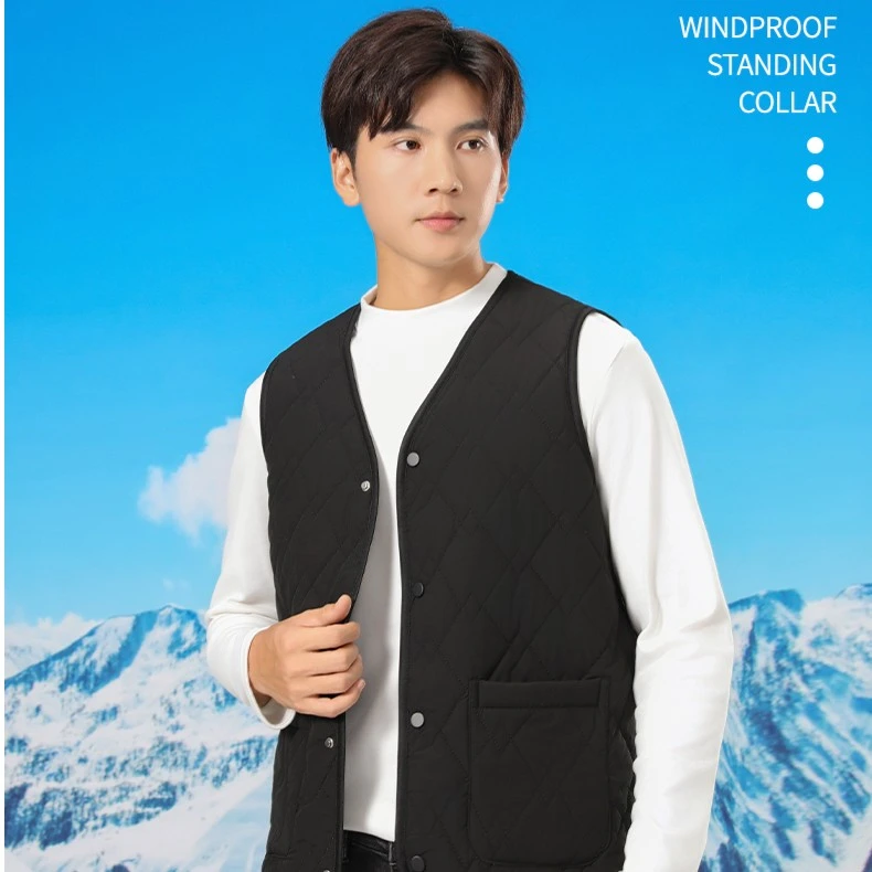 绗缝绵羊毛马夹纽扣款3816（男款）