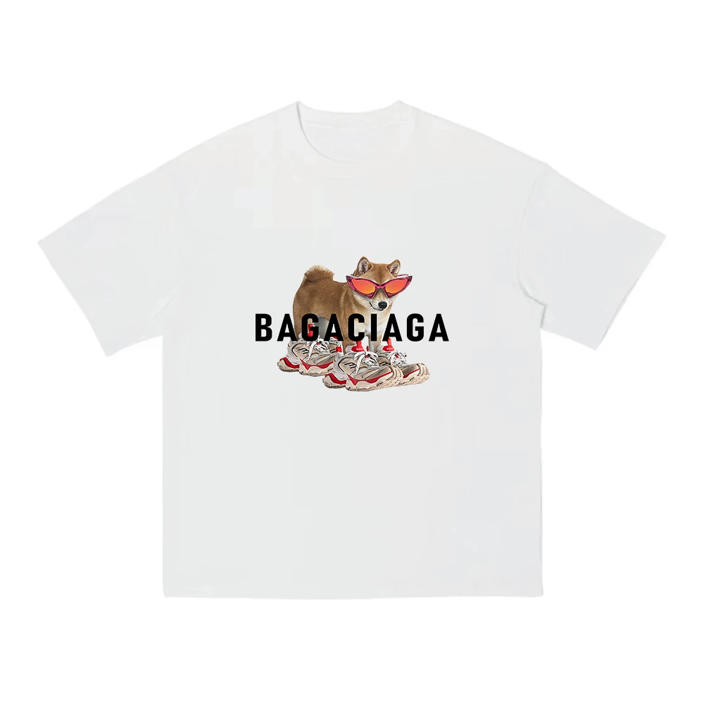 八嘎世家 BAGACIAGA 巴黎柴犬恶趣味vintage印花百搭T恤休闲专柜
